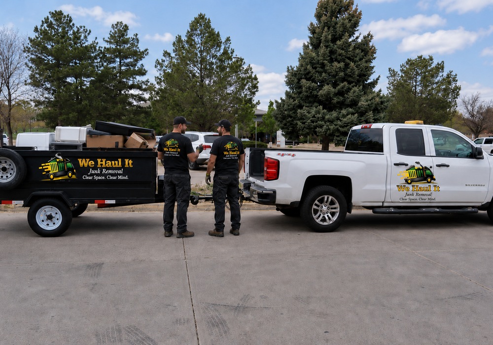 We Haul It branded completed work photo 5 with logo on truck and shirts