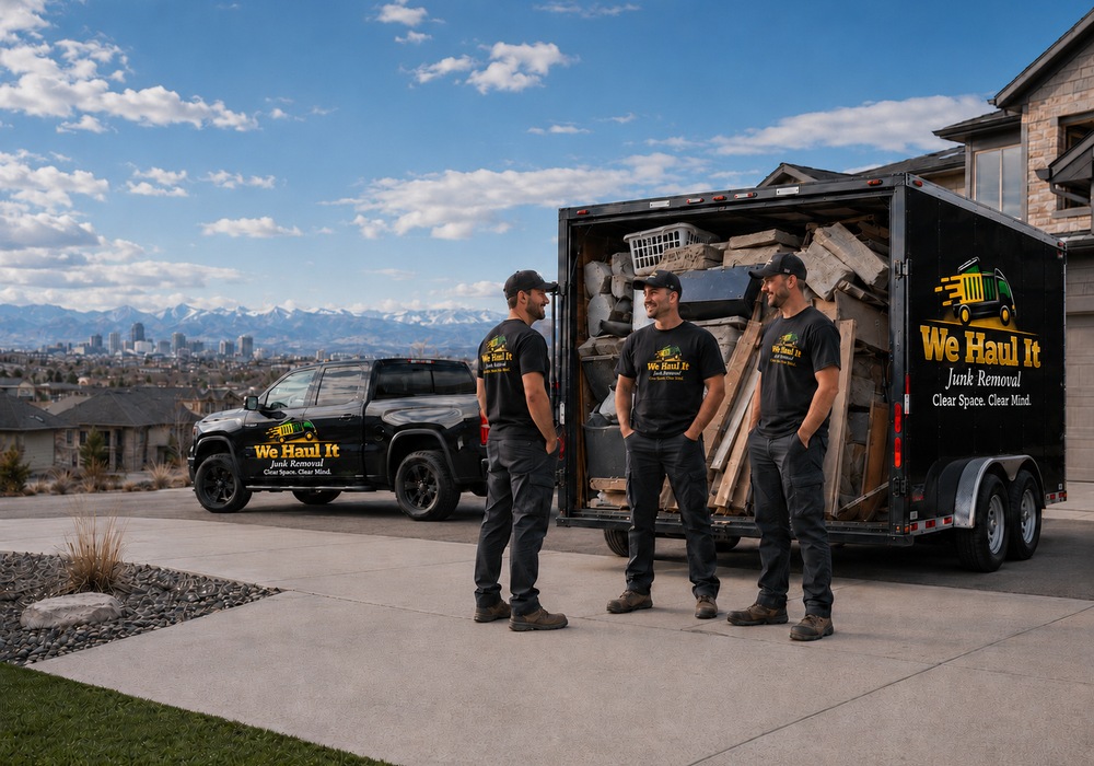 We Haul It logo on branded truck, trailer, or crew shirt