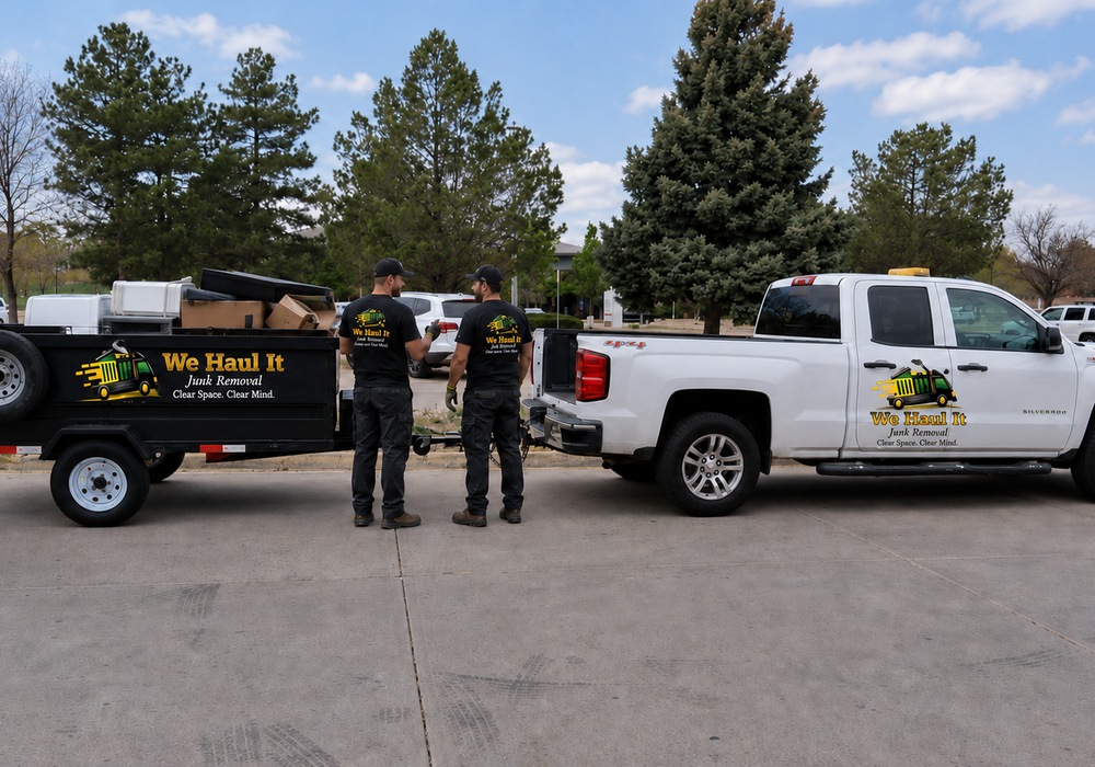 We Haul It logo on branded truck, trailer, or crew shirt