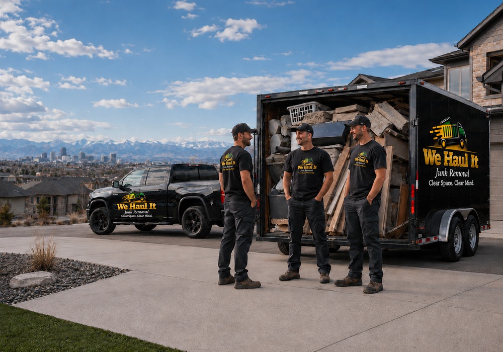We Haul It logo on branded truck, trailer, or crew shirt