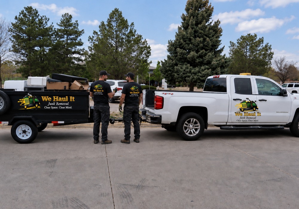 We Haul It logo on branded truck, trailer, or crew shirt