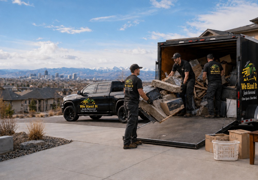 We Haul It logo on branded truck, trailer, or crew shirt
