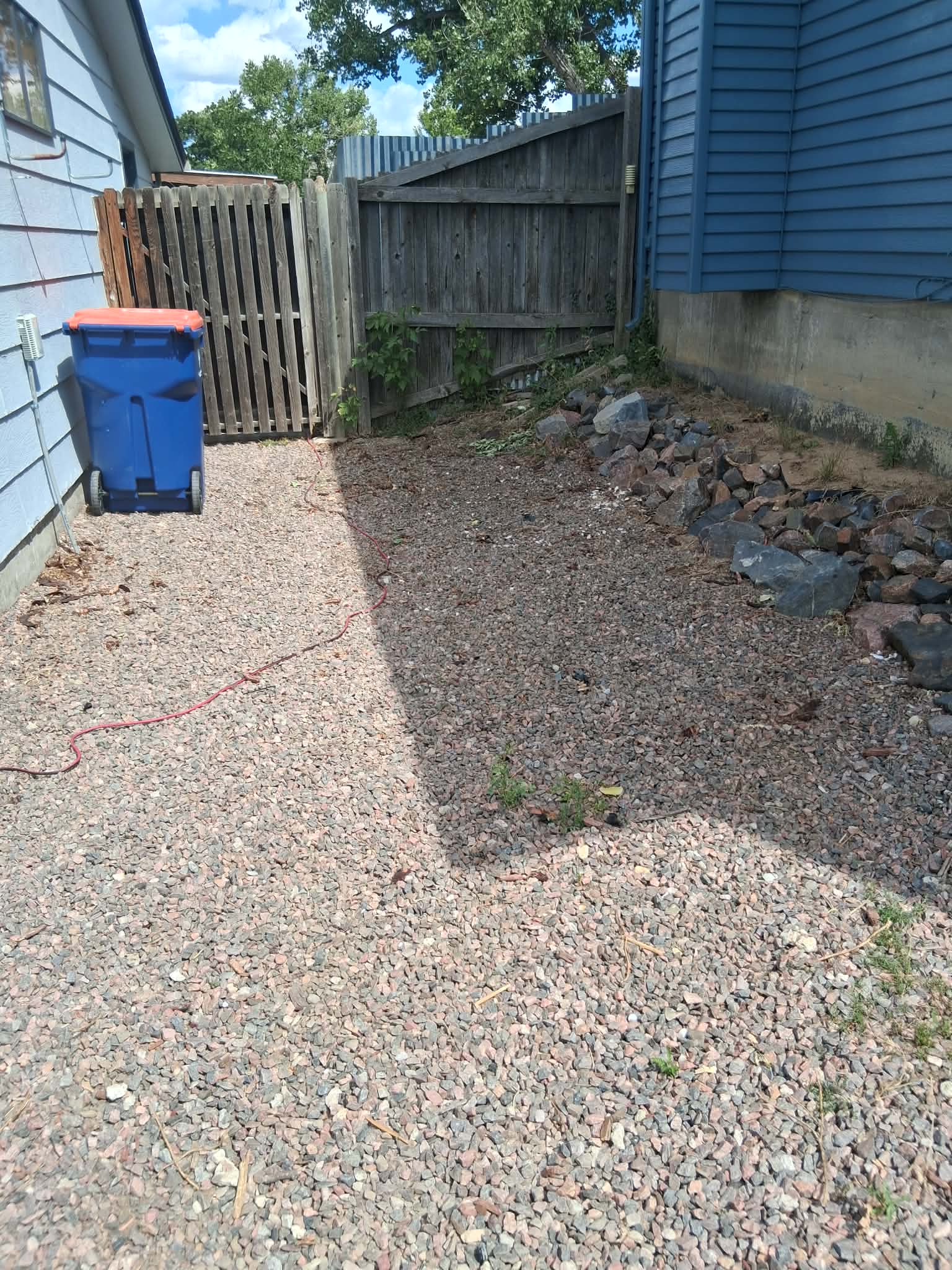 After: Bagged debris and rock, gone in one visit